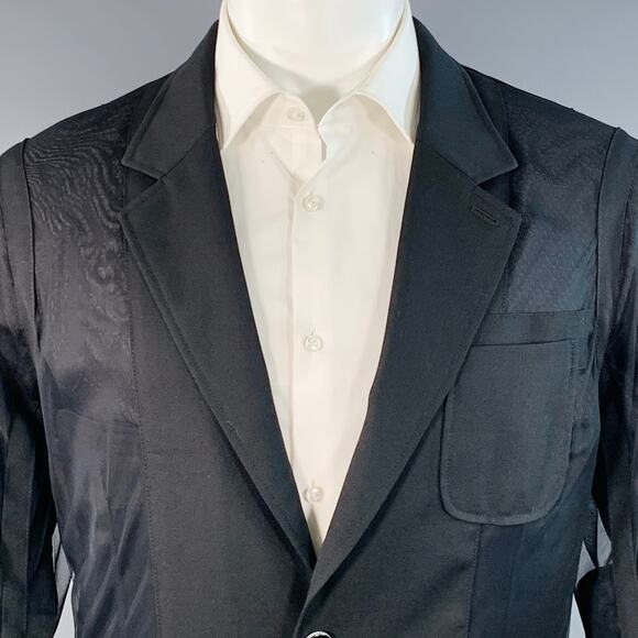 ANREALAGE Size M Black Wool Oversized Tulle Ribbon Jacket - Picture 2 of 10